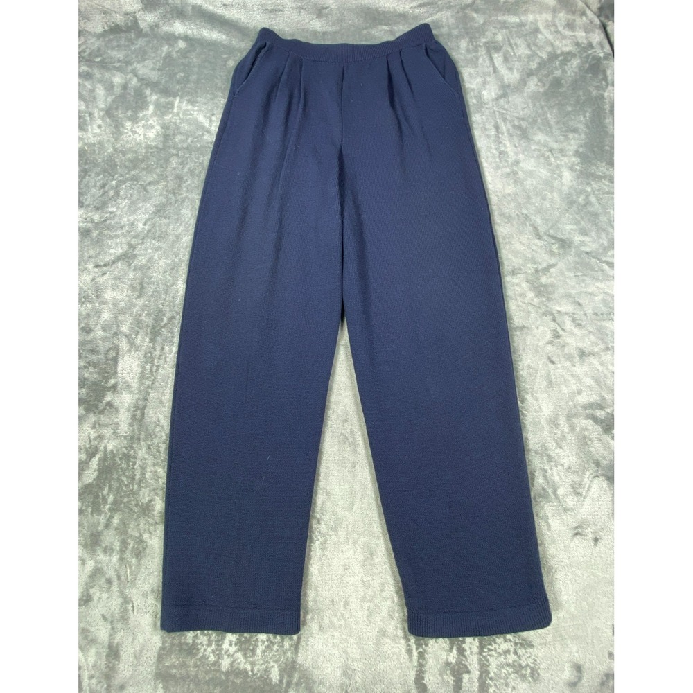 Vintage St. Johns Collection Dress Pants Navy Santana Knit Womens Large Business